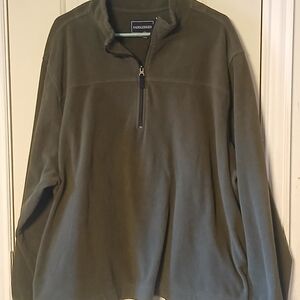 Saddlebred Men's XXL Olive Quarter-Zip Fleece Pullover, Streetwear Outerwear